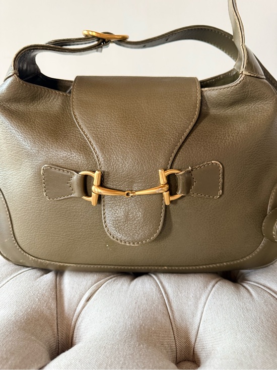 Handbags - Vintage GUCCI Olive Green Leather Horsebit Flap Bag Y2K Tom Ford